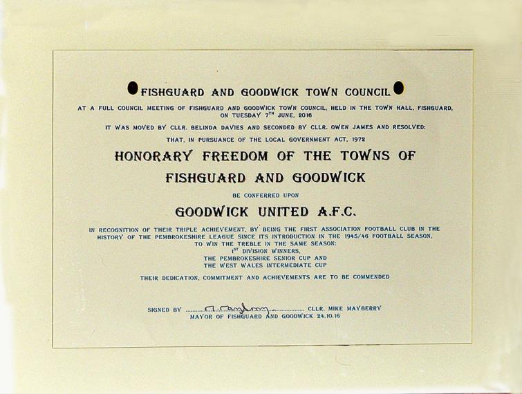 Freedom of Town certificate